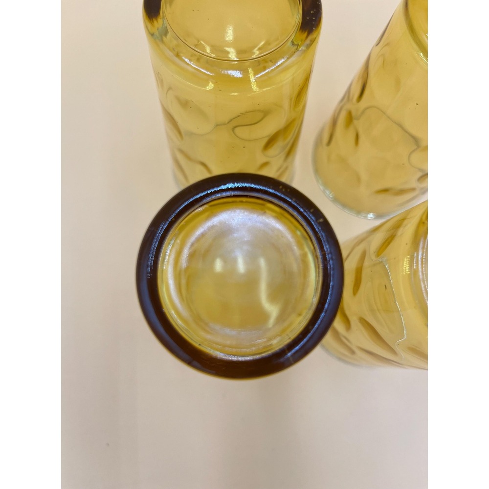Vintage Hazel Atlas Eldorado Juice Glass Set: Amber Gold Coin Dot - Picture 10 of 10